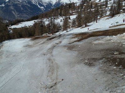Piste am SL Les Fontaines - geöffnet