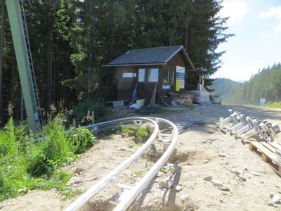 Kurve Bergauffahrt bei Startbereich