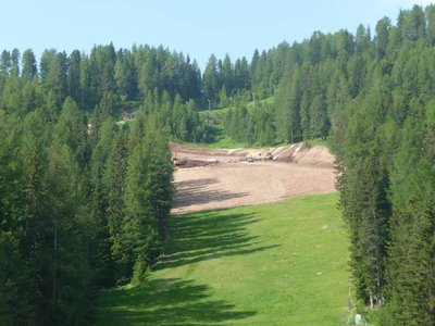Standort: Pian Pezzei, Blick hinauf zur Piste.