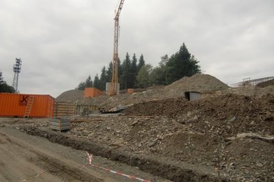 Haufen an der Bergstation