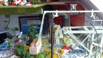 Stationsspureinstellung und Überprüfung mittels des alten Förderseiles.