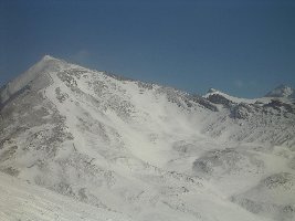 Blick hinüber zur Fleissalm mit der Gratabfahrt