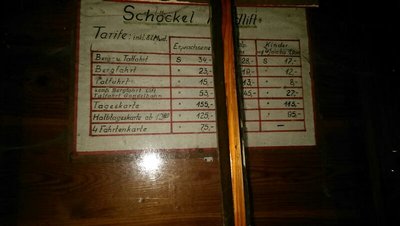 Die damaligen Preise<br />(Noch in Schilling angegeben)