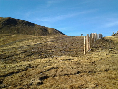 Begradigungsarbeiten Kornockabfahrt und versetzen des Schneezaunes