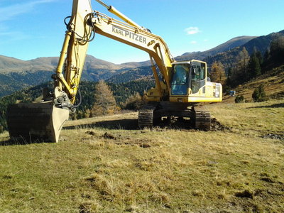 Nächster Bagger (30t) im neuen Teilstück für die Funslope