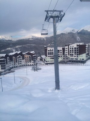 Blick aufs olympische Dorf