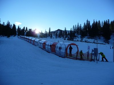 Talstation des Förderbandes, das den Tellerlift ersetzt hat.