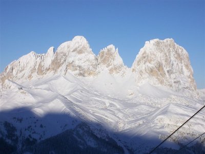 Langkofel, angefrorener Neuschnee an der Ostwand